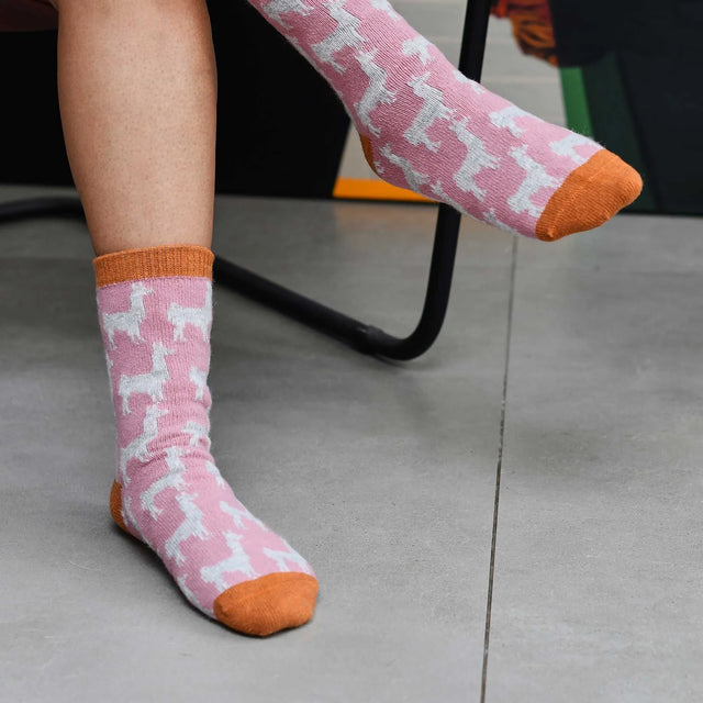 womens-lambswool-socks-pink-llama-catherine-tough