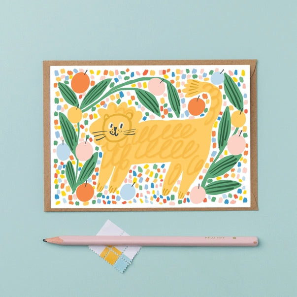 colourful-lion-greeting-card-letterbox-lane