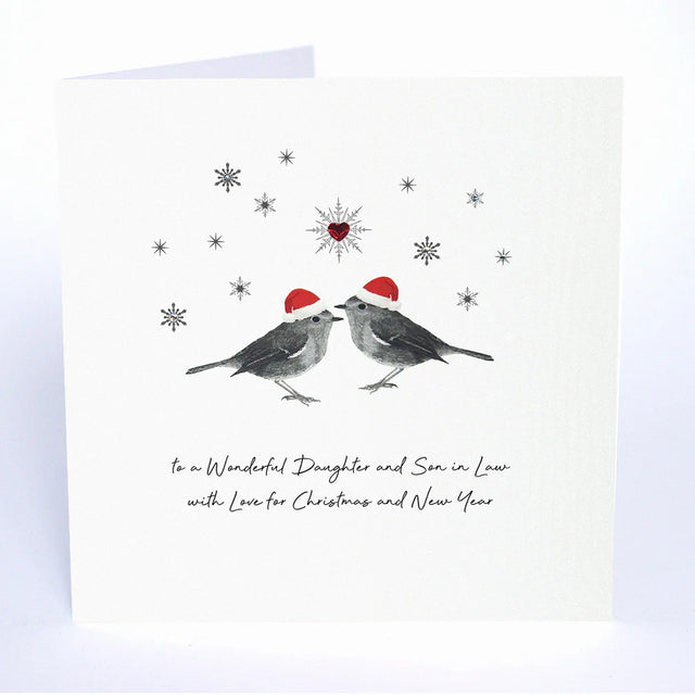 Wonderful Daughter and Son-in-Law: Robins Christmas Card - Five Dollar Shake