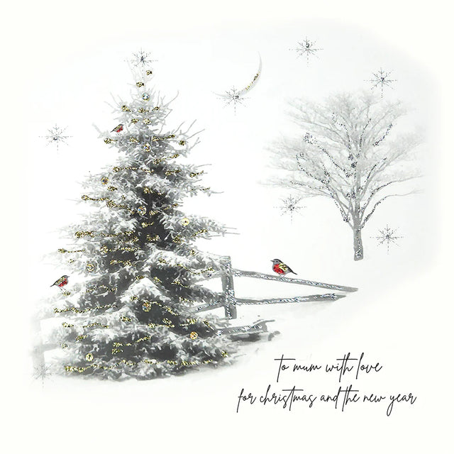 To Mum With Love: Tree & Robin Christmas Card - Five Dollar Shake