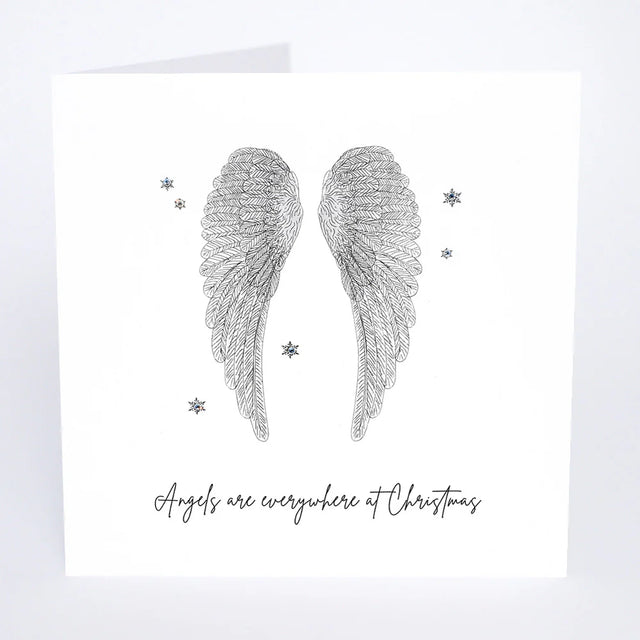 Angels Are Everywhere: White Christmas Small Greeting Card - Five Dollar Shake