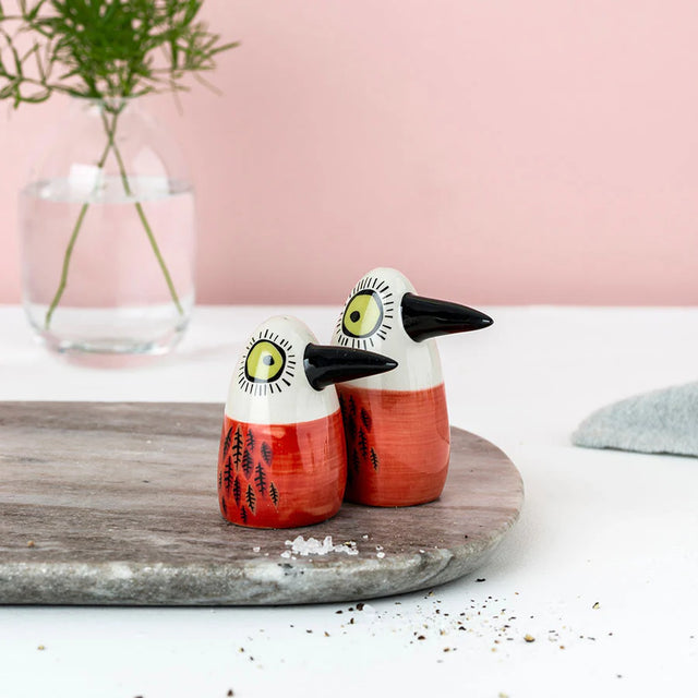 Bird Salt & Pepper Shakers Red