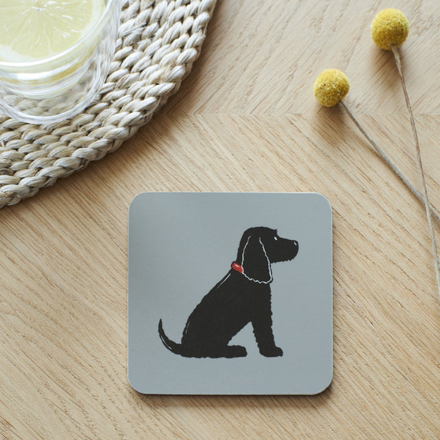 Black Cocker Spaniel Coaster - Sweet William