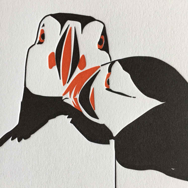 Puffin Nuzzle Card - Penguin Ink