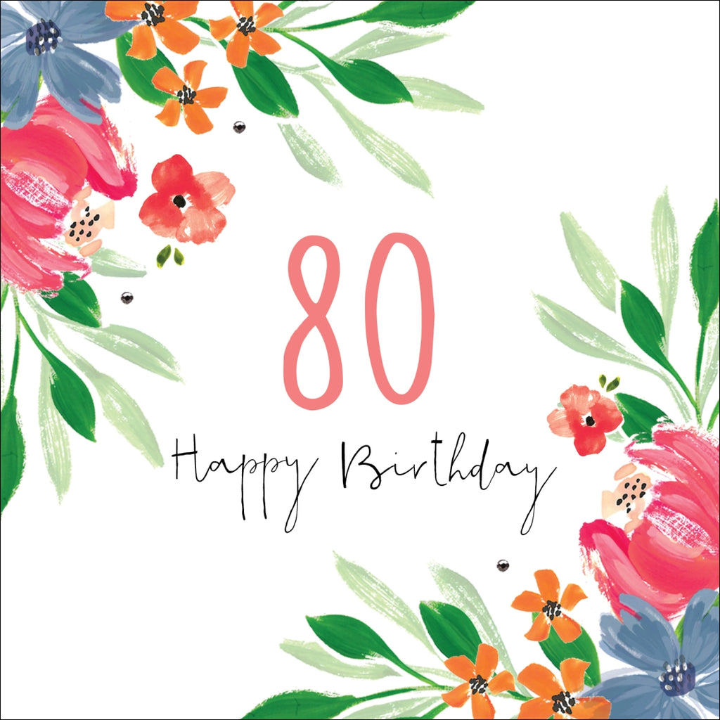 80th Happy Birthday - Hedgerow Collection - Handcrafted Card Company ...