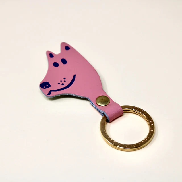 Dog Face Keyring : Light Pink